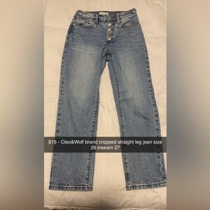 High rise straight leg jean